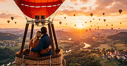 Романтическое свидание на воздушном шаре-сердце